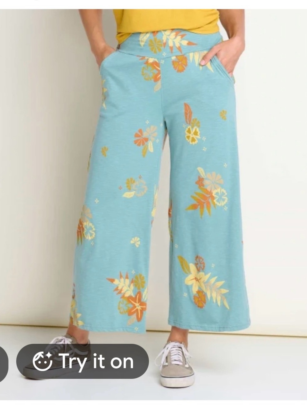 Toad&Co Chaka Wide Leg Pants XL Mineral Floral Print NWT